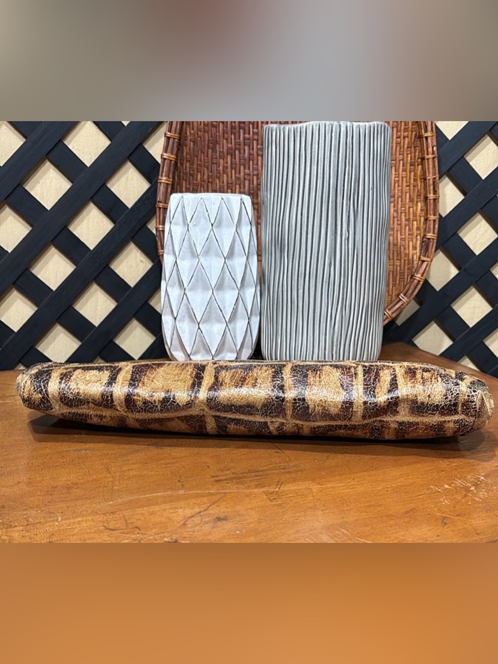 HOBO Brown Croc-Embossed Leather Hobo Clutch - Picture 4 of 11
